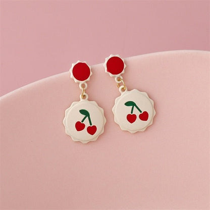 AOMU Cherry and Fruit Shaped Drop Earrings - DunbiBeauty, LLC