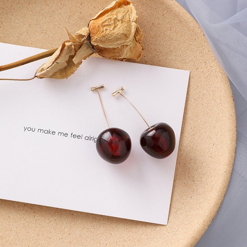 AOMU Cherry and Fruit Shaped Drop Earrings - DunbiBeauty, LLC