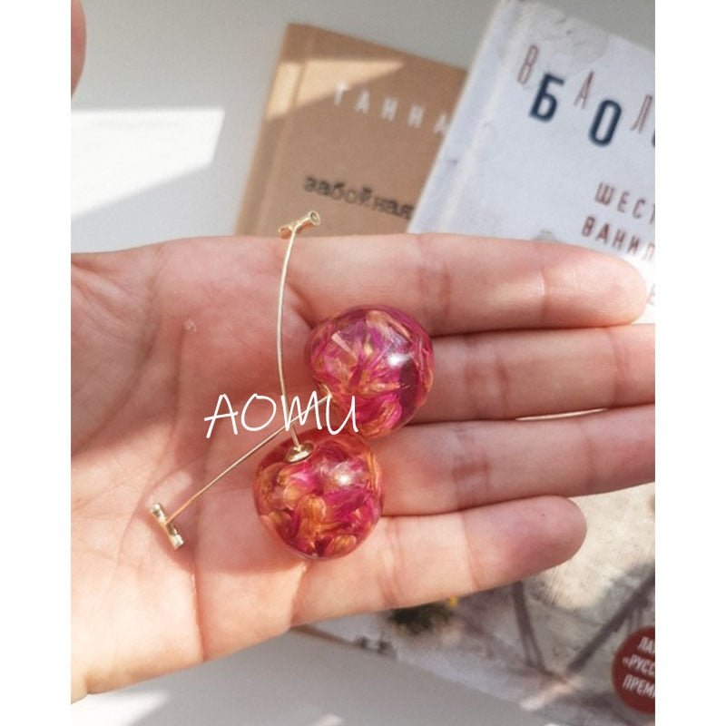 AOMU Cherry and Fruit Shaped Drop Earrings - DunbiBeauty, LLC