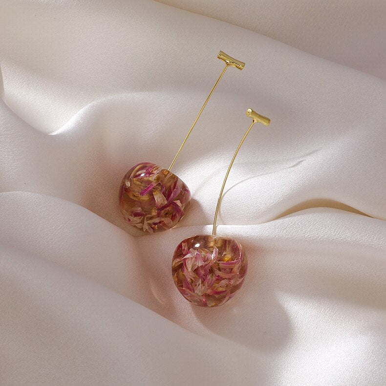 AOMU Cherry and Fruit Shaped Drop Earrings - DunbiBeauty, LLC