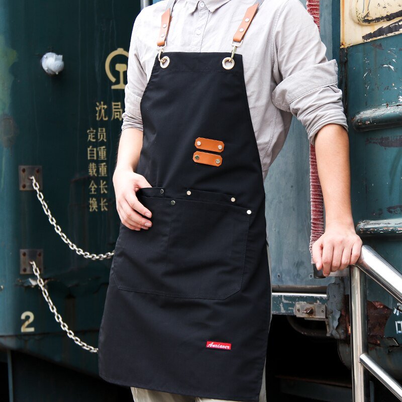 Apron Fashion Kitchen Coffee Barbecue Manicure Milk Tea Shop Canvas Waiter Work Clothes - DunbiBeauty, LLC