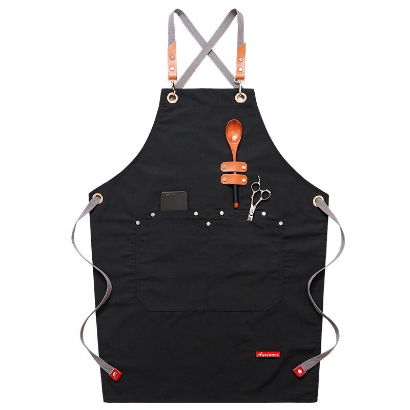 Apron Fashion Kitchen Coffee Barbecue Manicure Milk Tea Shop Canvas Waiter Work Clothes - DunbiBeauty, LLC