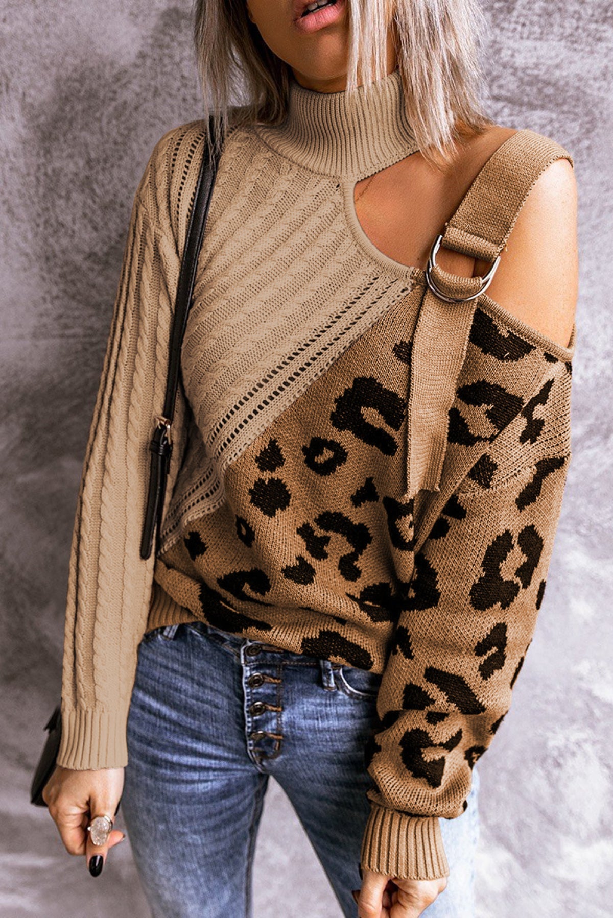 Asymetrical Buckle Sweater - DunbiBeauty, LLC