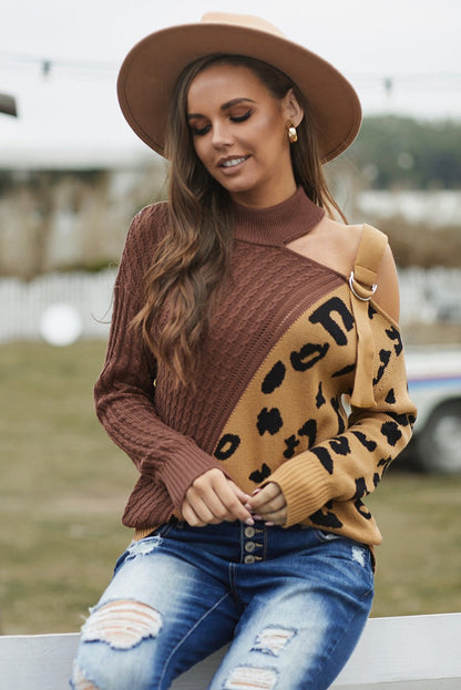 Asymetrical Buckle Sweater - DunbiBeauty, LLC