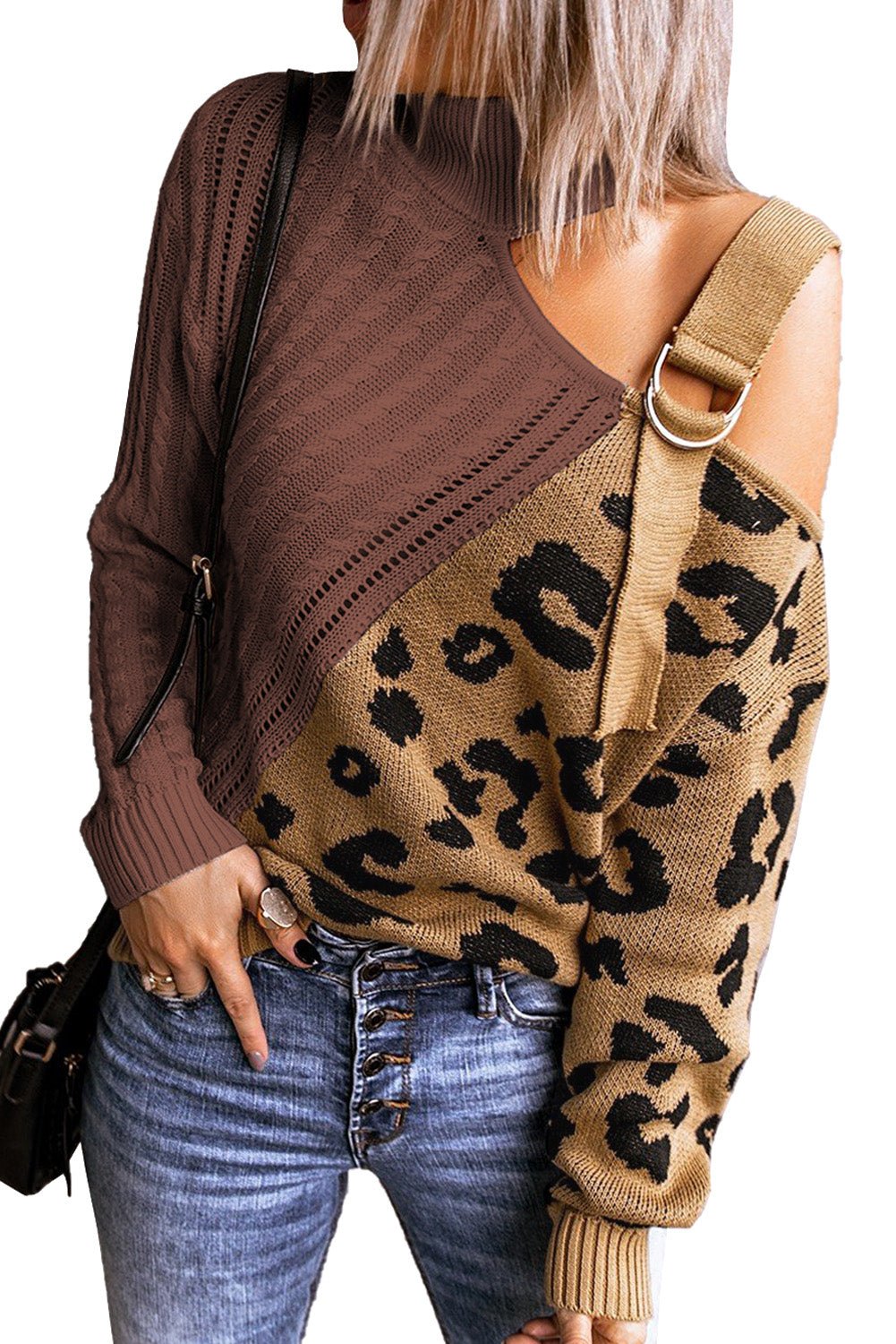 Asymetrical Buckle Sweater - DunbiBeauty, LLC