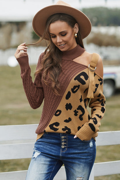 Asymetrical Buckle Sweater - DunbiBeauty, LLC