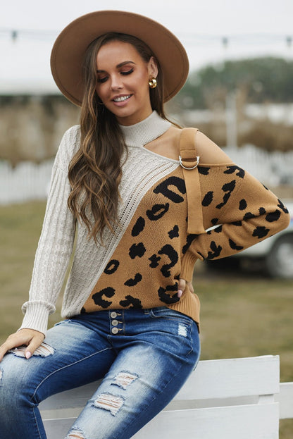 Asymetrical Buckle Sweater - DunbiBeauty, LLC