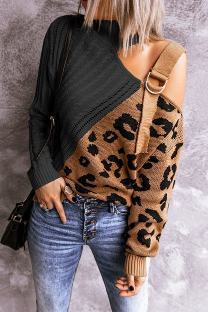 Asymetrical Buckle Sweater - DunbiBeauty, LLC