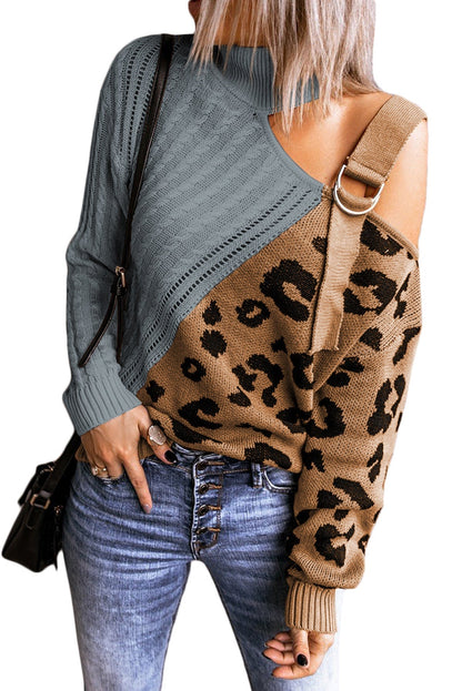 Asymetrical Buckle Sweater - DunbiBeauty, LLC