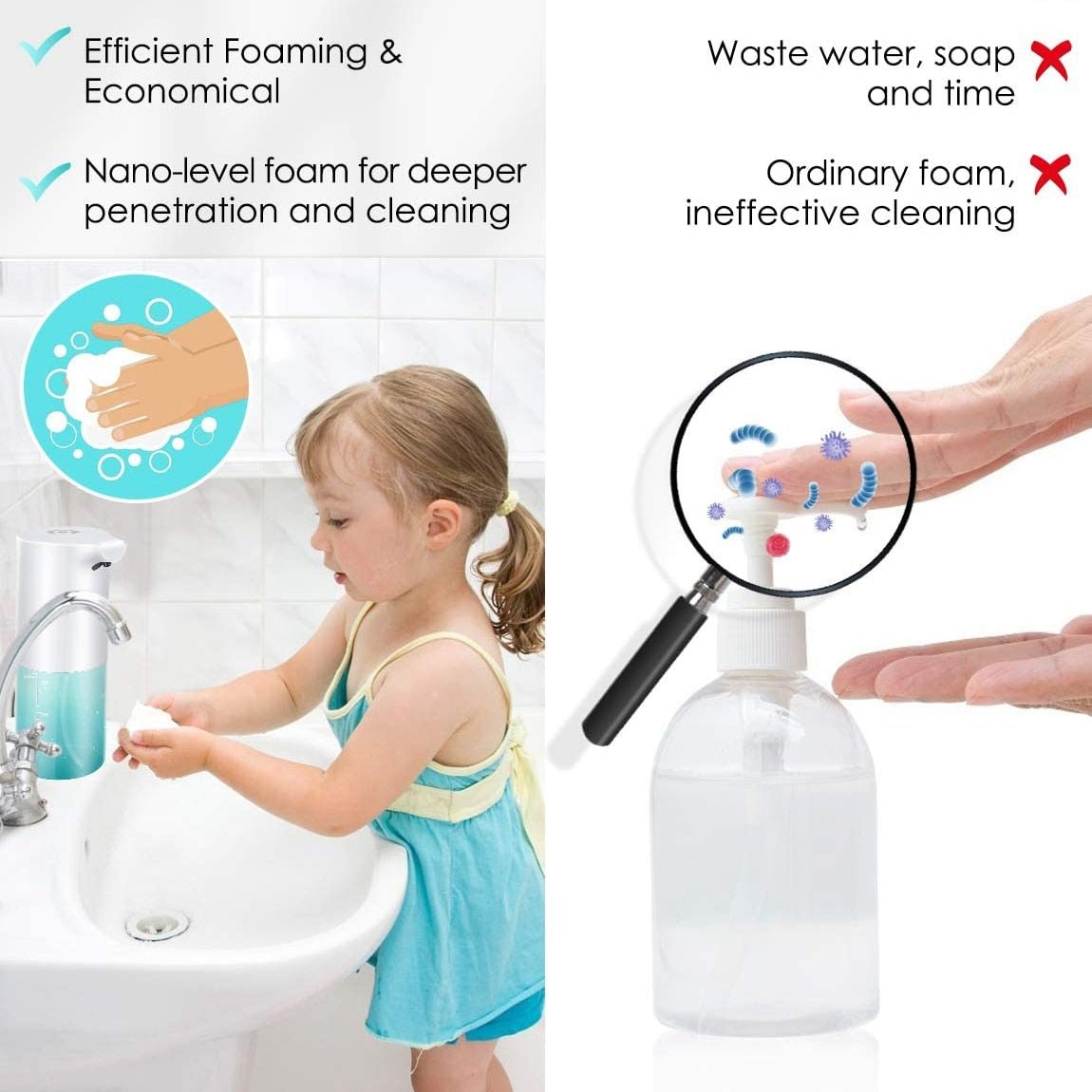 Automatic Liquid Soap Dispenser USB Rechargeable Foaming Touchless Hand Free Portable Foam Soap Dispenser for Bathroom Kitchen - DunbiBeauty, LLC