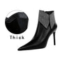 Autumn Winter Women Boots zip High Heels Boots Fashion Sexy Pointed Toe Ankle Boots High Heels Botas Mujer Crystal Booties - DunbiBeauty, LLC