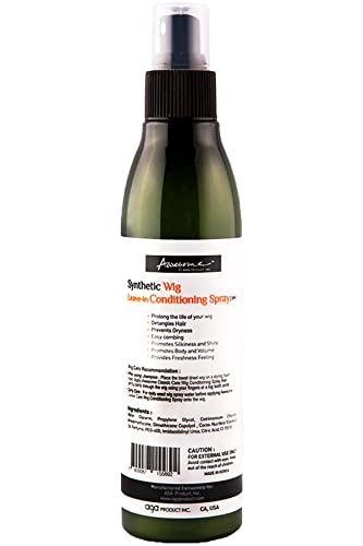 Awesome Synthetic Wig Leave-in Conditioning Spray [pH6] - Top Professional Wig Care Solution, Best Wig Detangle Spray, Moisturizes & Replenishes Synthetic Wigs, Easy Combing, Coconut Oil, 7 Ounce - DunbiBeauty, LLC