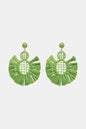 Raffia Grass Tassel Detail Dangle Earrings