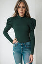 Puff Sleeve Mock Neck Bodysuit