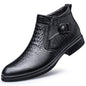 New Men's High Top Business Zipper Leather Shoes