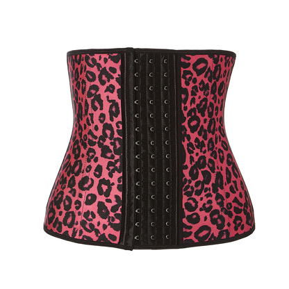 Women's Leopard Print 3-Hook Latex Waist Trainer Kiwidrop