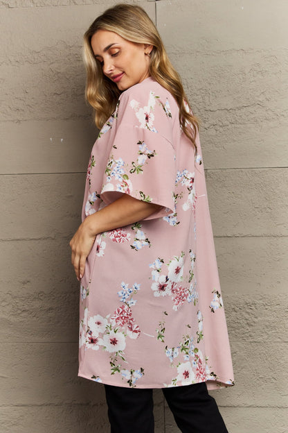 Justin Taylor Aurora Rose Floral Kimono