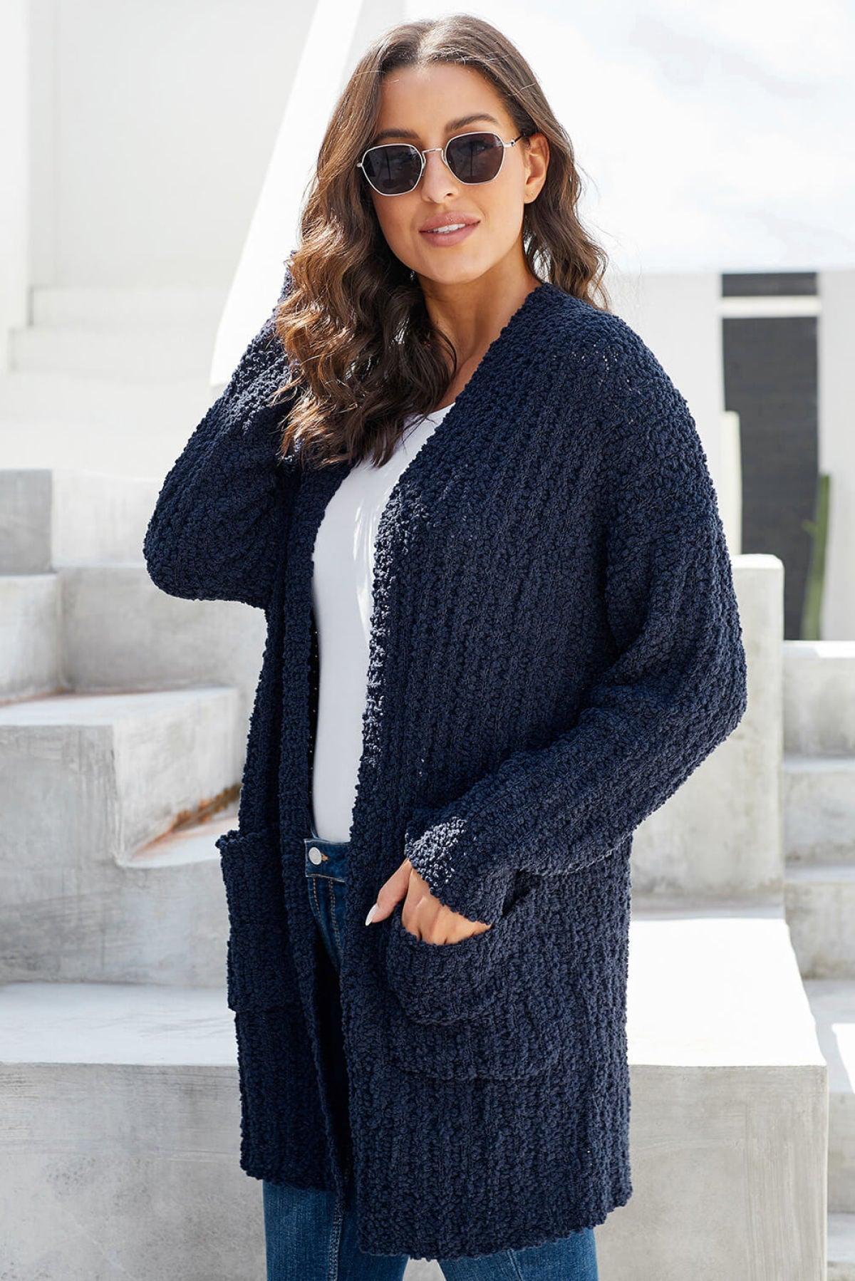 Pebble Beach Textured Cardigan Kiwidrop