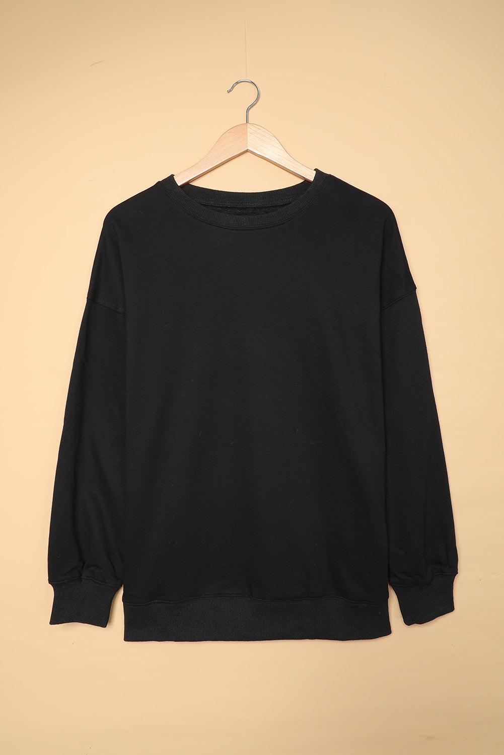 Oversized Solid Drop Shoulder Sweatshirt Kiwidrop