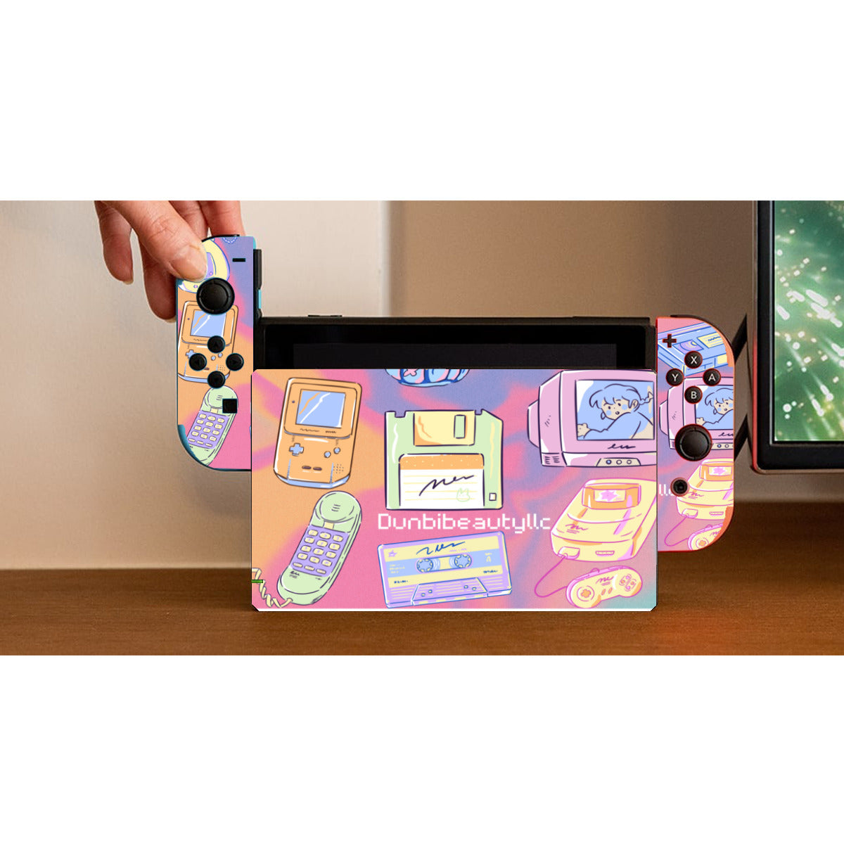 Nintendo Switch Game Console Stickers ｜PVC - Kawaii, Retro, Anime, 90's Themed, Sherbet Colors, Pastel (Designed by Dunbi)