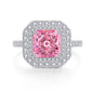 Pink Octagon-Shaped 925 Sterling Silver Adjustable Rings