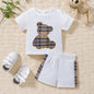 Baby Bear Graphic Round Neck Tee and Short Set