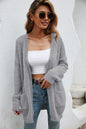 Open Front Openwork Fuzzy Cardigan with Pockets Trendsi