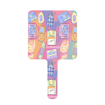 Handle Square Mirror｜Rubber -Kawaii, Retro, Anime, 90's Themed, Sherbet Colors, Pastel (Designed by Dunbi)