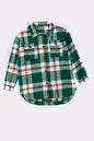 Plaid Dropped Shoulder Pocket Shacket Trendsi