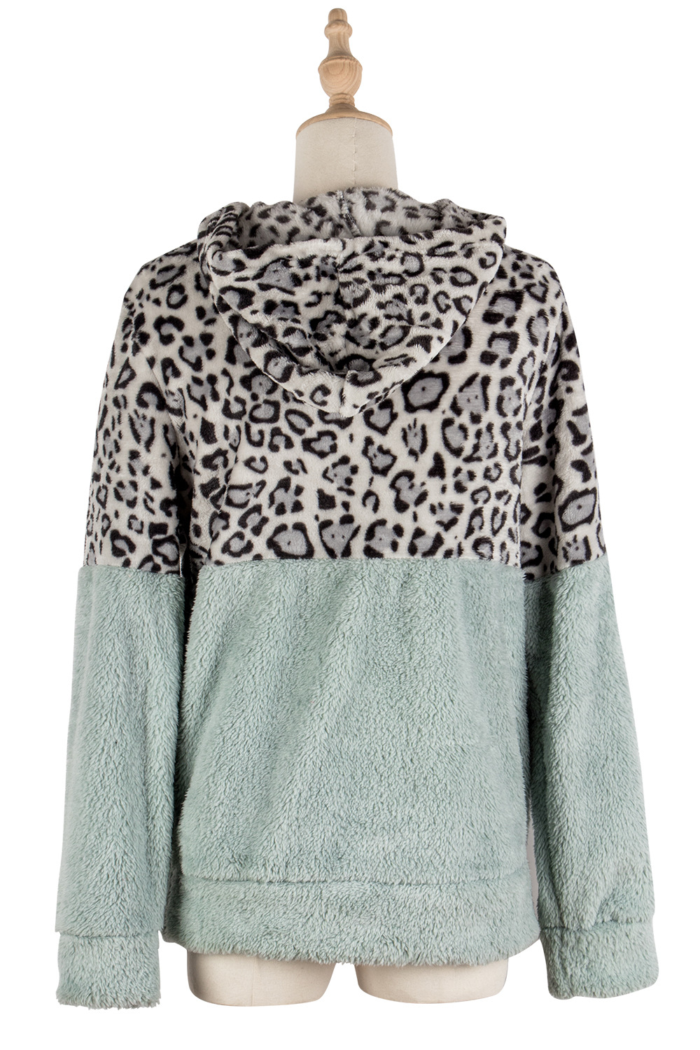 Women's Leopard Long-Sleeve Fleece Hoodies Kiwidrop