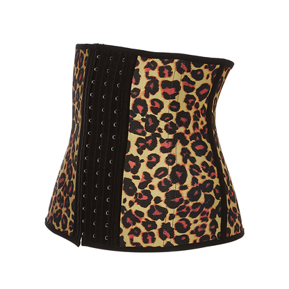 Women's Leopard Print 3-Hook Latex Waist Trainer Kiwidrop