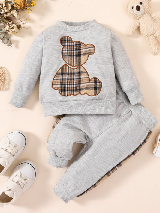 Baby Bear Graphic Sweatshirt and Joggers Set - DunbiBeauty, LLC