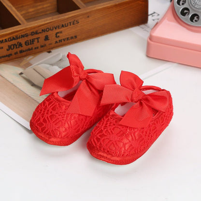 Baby Girl's Shoes for 0 to 12 Months Lace with Bows - DunbiBeauty, LLC