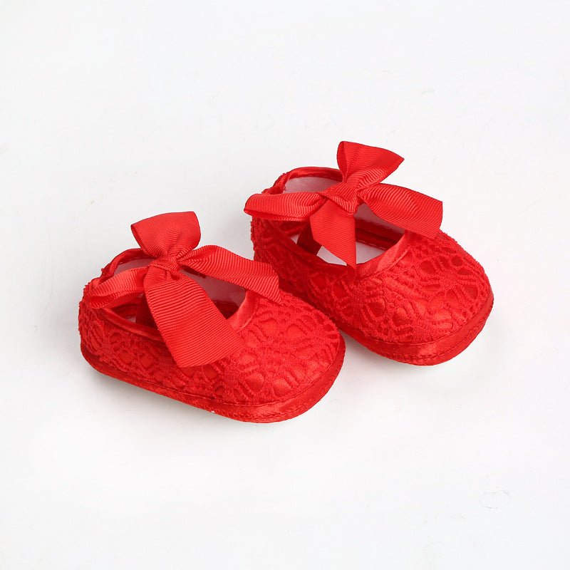 Baby Girl's Shoes for 0 to 12 Months Lace with Bows - DunbiBeauty, LLC