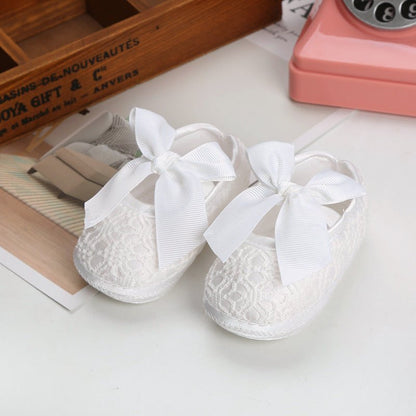 Baby Girl's Shoes for 0 to 12 Months Lace with Bows - DunbiBeauty, LLC