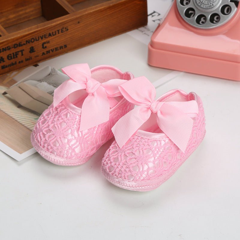 Baby Girl's Shoes for 0 to 12 Months Lace with Bows - DunbiBeauty, LLC