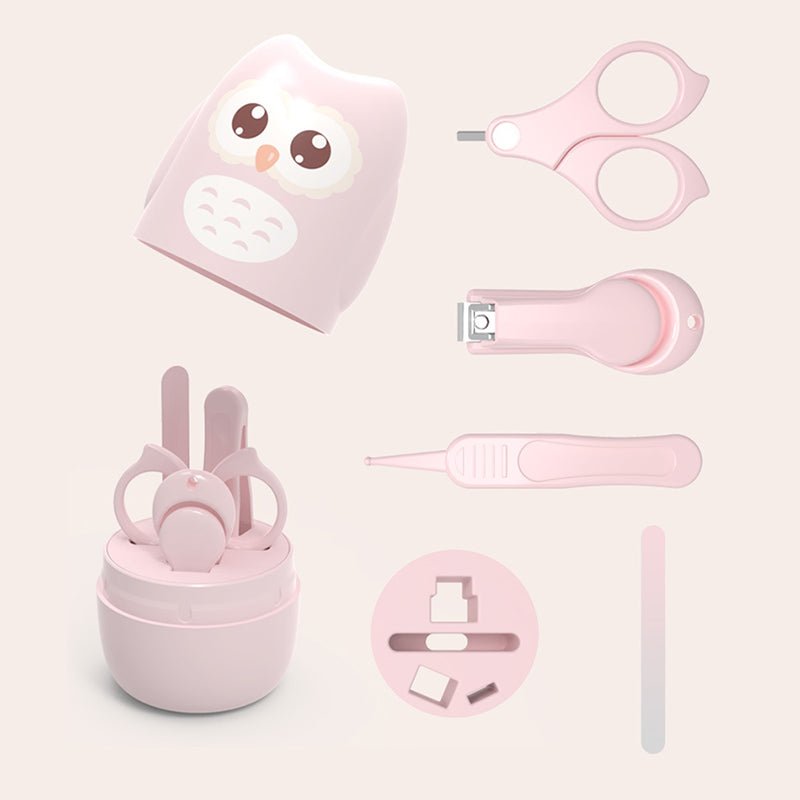 Baby Nail Trimmer Clipper Scissor File Tweezer Cartoon Baby Nail Care Kits With Owl Box born Infant Safety Manicure Set - DunbiBeauty, LLC