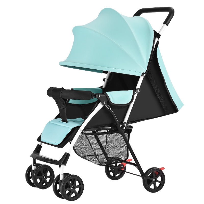 Baby stroller children ultra light portable can sit lie summer simple folding BB four-wheeled umbrella trolley - DunbiBeauty, LLC