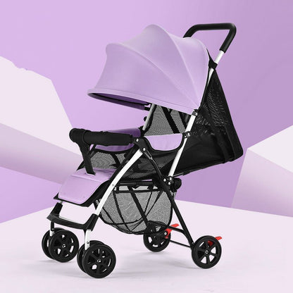 Baby stroller children ultra light portable can sit lie summer simple folding BB four-wheeled umbrella trolley - DunbiBeauty, LLC