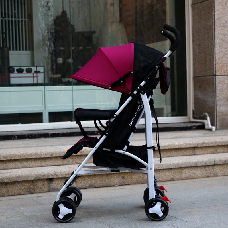 Baby stroller foldable baby stroller can sit, lie down, light umbrella car, shock proof, four seasons cotton pad - DunbiBeauty, LLC