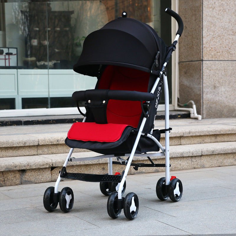 Baby stroller foldable baby stroller can sit, lie down, light umbrella car, shock proof, four seasons cotton pad - DunbiBeauty, LLC