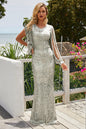 Sequin Fringe Sleeve Maxi Dress Trendsi