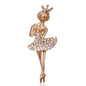 Ballerina Holding a Flower Rhinestone Brooch People Dancing Culture - DunbiBeauty, LLC