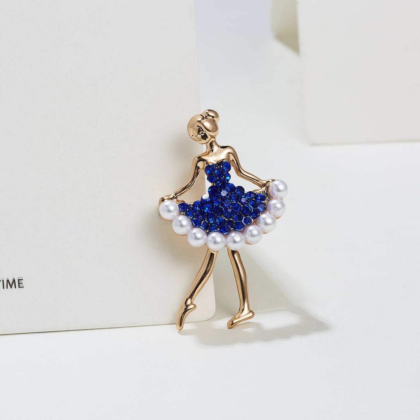 Ballerina Holding a Flower Rhinestone Brooch People Dancing Culture - DunbiBeauty, LLC