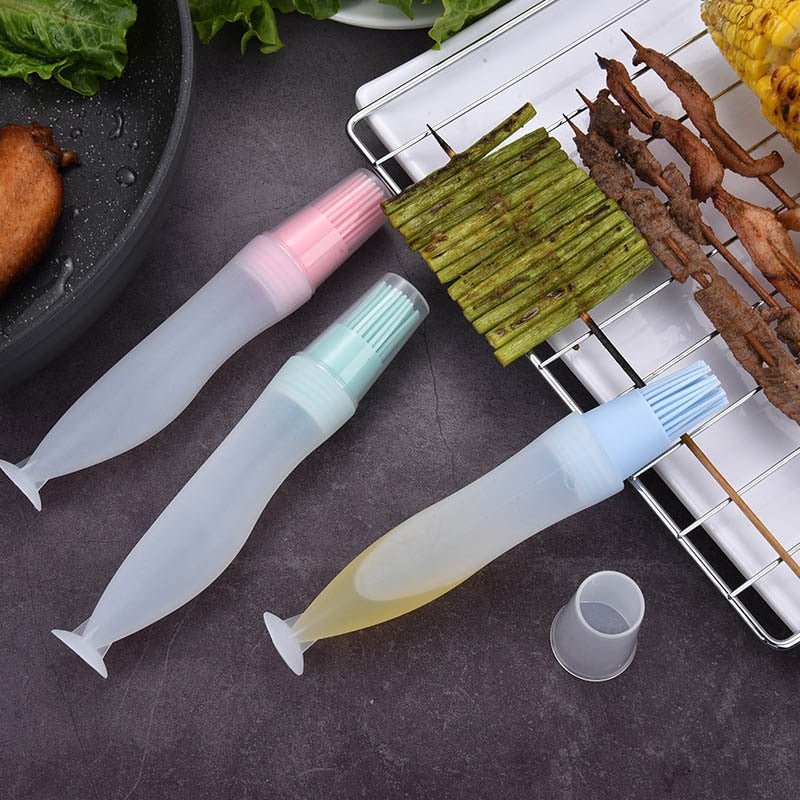 Barbecue Tools Silicone Kitchen Gadgets Portable Temperature Resistant BBQ Basting Brushes Oil Bottle Brush Baking Accessories - DunbiBeauty, LLC