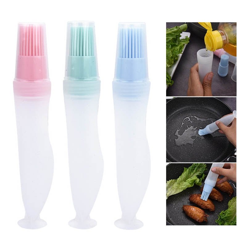 Barbecue Tools Silicone Kitchen Gadgets Portable Temperature Resistant BBQ Basting Brushes Oil Bottle Brush Baking Accessories - DunbiBeauty, LLC