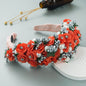 Baroque Pearl Floral Wide Width Headband - DunbiBeauty, LLC