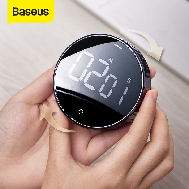 Baseus Magnetic Kitchen Timer Digital Timer Manual Countdown Alarm Clock Mechanical Cooking Timer Cooking Shower Study Stopwatch - DunbiBeauty, LLC