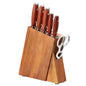 Basic Series 5-7PC Knife Set Stainless Steel Walnut Scissors Knife Holder With Pakka Wood Handle Kitchen Knife Tool - DunbiBeauty, LLC