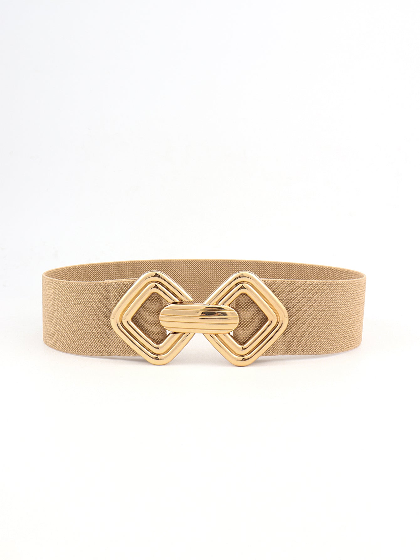 Geometric Buckle Elastic Wide Belt